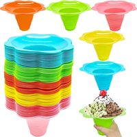 Gobelets en plastique pour glace pilée, gobelet en forme de fleur, gobelet jetable en plastique PET