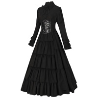 Robe longue élégante de la Renaissance pour femmes, robe de cour médiévale, style irlandais, broderie florale, personnalisation OEM ODM disponible