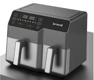 Freidora de aire eléctrica de acero inoxidable, cesta doble de 10L, sin humo, antiadherente, doble olla, <span class=keywords><strong>2023</strong></span> - Product Image 1