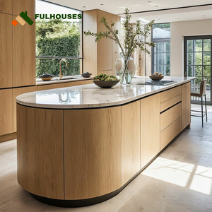 Yarı daire mutfak dolapları lüks mutfak kavisli dolapları çağdaş kavisli şekilli mutfak dolapları - Product Image 2