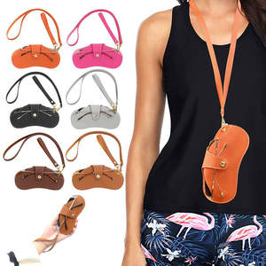 Étui à lunettes suspendu en cuir sac voyage étui à lunettes de soleil lunettes sac cadres porte-lunettes avec lanière - Product Image 1