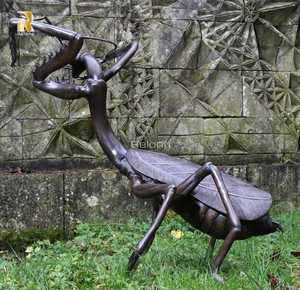 Decoración de parque público al aire libre diseño realista personalizado estatua de insecto grande <span class=keywords><strong>Mantis</strong></span> de escultura de bronce a la venta - Product Image 4