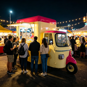 Nouveau camion de nourriture électrique à <span class=keywords><strong>3</strong></span> roues, style Piaggio Ape, bar mobile, chariot à bière, boissons, glaces, tricycle de vente ambulante à vendre - Product Image 6