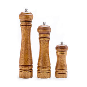 Moulin à poivre manuel en bois avec noyau en céramique, moulin à poivre du Sichuan, sel marin, ensemble de flacons à épices, moulin en bois - Product Image 4