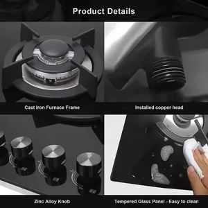 C 5 Quemadores Estufa Electrodoméstico de cocina personalizado Superficie de acero inoxidable Hogar eléctrico Venta al por mayor y Estufa de gas de moda Comercial - Product Image 6