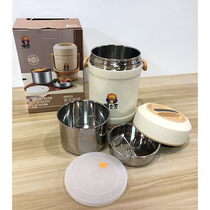 Boîte à lunch <span class=keywords><strong>hermétique</strong></span> portable à 3 couches en acier inoxydable 304, boîte à lunch thermique <span class=keywords><strong>sous</strong></span> <span class=keywords><strong>vide</strong></span>, récipient pour réchauffer les aliments - Product Image 4