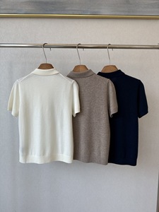 Suéter de Cachemira con Cuello y Hebilla Metálica, Tejido de Punto, Color Sólido, Corte Ajustado, Manga Corta para Mujer, Estilo Casual - Product Image 2