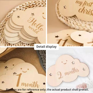 Carte Mensili per Traguardi di Crescita e Compleanno a Forma di Nuvola, Accessori Fotografici per Neonati, Regalo Personalizzato in Legno, Dischi Circolari - Product Image 5