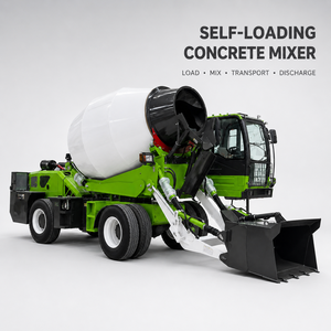 Bétonnière autochargeante avec benne de chargement, camion bétonnière mobile pour chantier de construction - Product Image 2