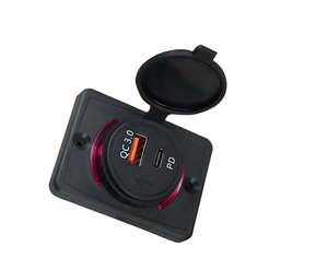 Cargador USB Rápido para Motocicleta QC 3.0, Impermeable, 12V, Puertos Tipo C + Tipo A, 20W PD, 10A, Fusible, Montaje en Manillar, Cargador para Teléfono Celular - Product Image 1