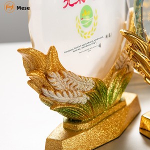 Trofeo Autorizzato dal Brand, Medaglia Personalizzata con Incisione, Monumento Commemorativo, Premio per Pensionamento, Ringraziamento Agenzia, Spighe di Grano Dorate, <span class=keywords><strong>Memento</strong></span> in Resina - Product Image 5