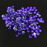 Strass en verre Yantuo Crystal écologique à 12 facettes, velours violet, haute qualité, non thermocollant, à dos plat, pour décoration de vêtements DIY