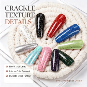 Gel à ongles craquelé 15 ml, étiquette privée OEM, texture effet craquelé automatique, gel UV LED pour salon, maison, manucure DIY, vente en gros - Product Image 5