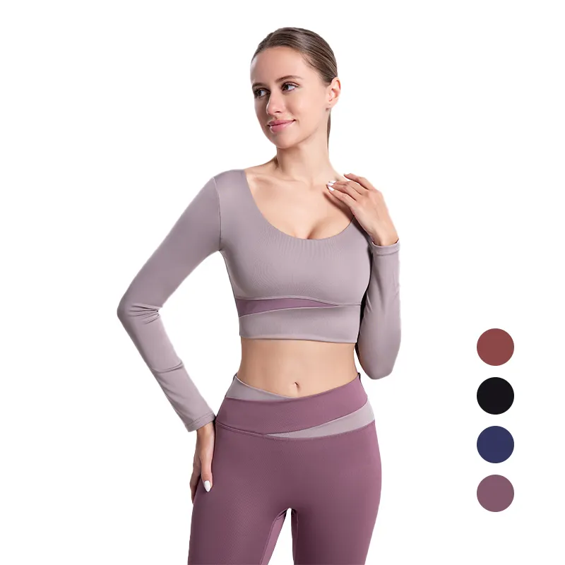 OEM manica lunga Yoga top sport Running Shirt Quick Dry Yoga Gym top per le donne