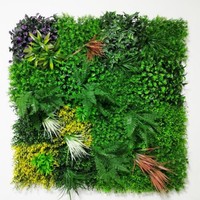 Vente flash Panneau mural en faux gazon 1x1m Anti-UV Jardin vertical Intérieur Extérieur Décoration d'intimité