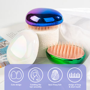 <span class=keywords><strong>Cepillo</strong></span> Desenredante para Niños, Portátil, para Cabello Mojado y Seco, Sin Enredos, Masaje de Cuero Cabelludo, Forma de Huevo, con Brillantina - Product Image 2