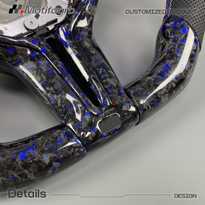 Volante personalizado de fibra de carbono forjada azul con LED para BMW Serie F F10 F30 F15 F16 F22 F26 X3 X5 M2 M3 M4 M5 M6 F80 F82 F87 - Product Image 5