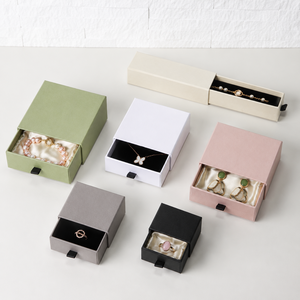 Custom Logo Luxury Drawer Packaging Gift Box Necklace Earring Bracelet Ring Jewelry Package Sliding Drawer Box - Product Image 1