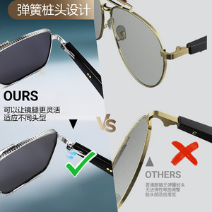 GT30 Smart Glasses Square Metal Aviator With Speaker Voice Control For Phone Call 5m Wireless Distance - Product Image 4