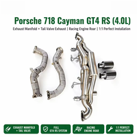 Header Manifold Knalpot+Katup Knalpot Catback untuk Porsche 718 Cayman GT4 RS 4.0L Sistem Performa 1:1 Pemasangan Sempurna