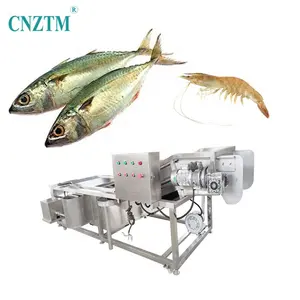 Fish cleaning machine Automatic Conveyor Type Air Bubble Water Spray Seafood Scallop Shrimp Oysters Fish Washing Machine