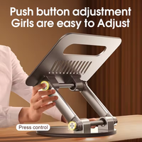 Nouvel arrivage en alliage d'aluminium 360 Rotation pour ordinateur portable pliable Portable ventilé support pour ordinateur portable pour le bureau et la chambre
