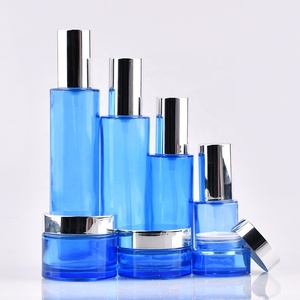 Ensemble de flacons de <span class=keywords><strong>lotion</strong></span> de luxe vert givré avec pompe, personnalisables, 100 ml, et pots cosmétiques en verre givré avec couvercle en bambou, 30 ml, 60 ml, 120 ml, 10 g, 30 g, 50 g - Product Image 5
