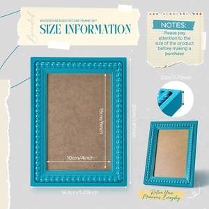 Cadre photo en bois durable de style européen avec perles colorées, cadeau d'anniversaire parfait pour les souvenirs chers - Product Image 2