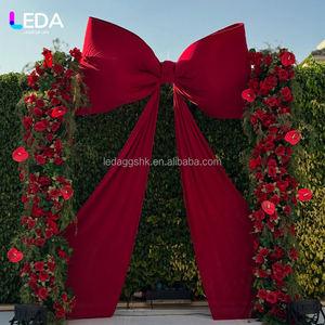 LEDA โบว์ขนาดใหญ่สีแดงสำหรับตกแต่งฉากหลังงานแต่งงาน งานเลี้ยง งานพิธีบนเวที ทางเดิน และตกแต่งพื้นหลัง - Product Image 2