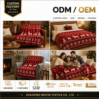 Couverture en flanelle de Noël personnalisée en gros, couvertures polaires douces et moelleuses personnalisées pour les cadeaux d'entreprise