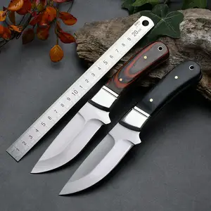 Wholesale Wood Handle 5CR15 MOV Steel Tactical Hunting Fixed Blade Knife For Camping