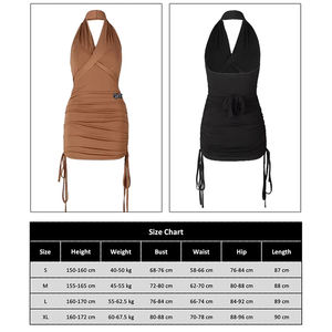 TONGYANG robe de danse latine à col licou vêtements de danse latine pour adultes été noir marron robe de pratique Rumba Samba <span class=keywords><strong>Salsa</strong></span> vêtements de danse - Product Image 6