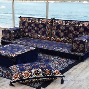 Set di divani in tessuto etnico arabico Jalsa marocchino componibile quadrato componibile con imbottitura in spugna per soggiorno e uso alberghiero - Product Image 3