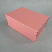 Kotak Kertas Lipat Magnetik Kaku Ramah Lingkungan Mewah Kustom Warna Pink dengan Spons Berkualitas Tinggi, Cetak LOGO, dan Kemasan Pita Kustom
