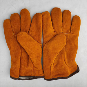 Gants de soudage en cuir de vachette double couche Kyushu, doublés polaire, style court, pour l'industrie de la soudure - Product Image 2