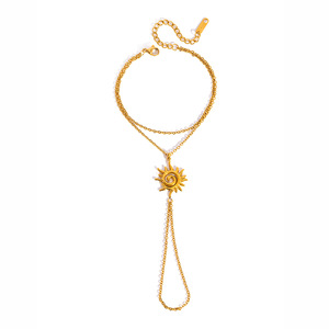 Collar de acero inoxidable de doble capa con diseño de espiral solar, colgante de moda unisex, joyería - Product Image 3