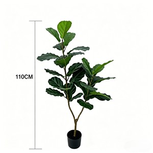 ต้นไม้ประดิษฐ์สีเขียวในกระถางพร้อมของตกแต่งใบต้นไทรสำหรับวางบนพื้นห้องนั่งเล่น - Product Image 2