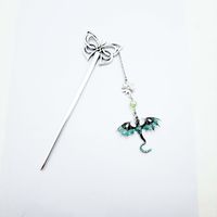 Ensemble de neuf barrettes à cheveux gothiques, finition argent antique, dragon celtique turquoise, pampille tressée, épingle vintage pendante, cadeau