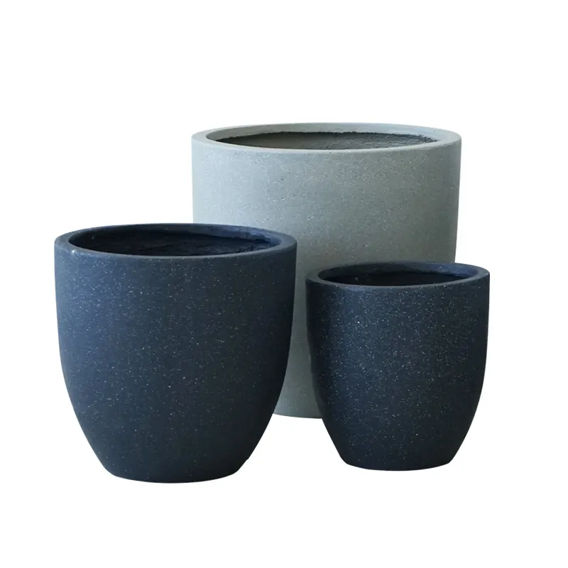 Design moderno mão escova de fibra de concreto grande vaso de bonsai com furo de drenagem para a decoração