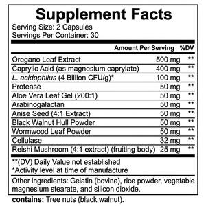 Capsules d'extrait d'aloe vera et de probiotiques pour la purification de la candidose et la santé intestinale quotidienne, 60 unités - Product Image 3