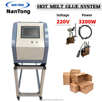 Applicateur de colle thermofusible entièrement automatique pour la fermeture des cartons ondulés, système de pulvérisation de colle thermofusible multi-buses