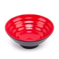 Vente chaude Chinois Ramen Bol Ensemble Rouge et Noir Mélamine Bol Sauce De Soja Plat Baguettes Et Cuillère Ensemble