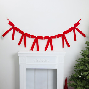 1 String of 6Pcs New Bow Garland Banner Decoration <b>Xmas</b> Ornaments for Tree Home Party <b>Wreath</b> Garland Holiday Decor - Product Image 5