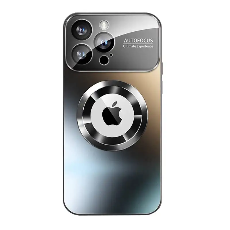 Luxe Draadloze Oplaadcamera Lensbescherming Telefoonhoesje Voor Iphone 15 14 13 12 11 Pro Max Magnetische Metalen Gsm Hoes