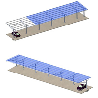 Pièces en acier préfabriquées faciles à installer et points de connexion correspondants pour structure de carport solaire pour bureau.