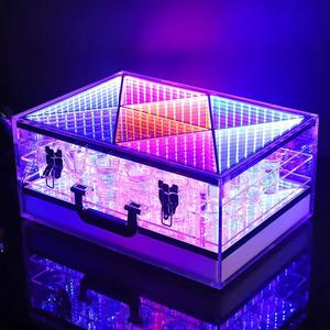 ถาดแก้วช็อต LED รูปทรงกระเป๋าเดินทาง พร้อมช่องใส่แก้ว  โลโก้พลาสติกแบบกำหนดเอง  พร้อมรีโมทคอนโทรล - Product Image 1