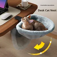 Lit de bureau pour chat Lit pour chat pour bureau Design peu encombrant Perchoir pour chat Facile à installer Tissu ultra-doux et confortable Charge de poids jusqu'à 40 livres