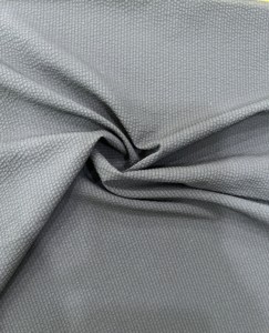 Grey vertical ribbed <b>bubble</b> knit fabric stretch textured cloth for sportswear casual apparel - Product Image 2