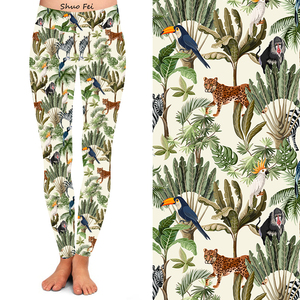 Leggings de Yoga de Cintura Alta para Mujer, Estampado de Animales de <span class=keywords><strong>la</strong></span> Selva, Ajuste Delgado, Pantalones Deportivos con Gráficos de Animales Tropicales - Product Image 2