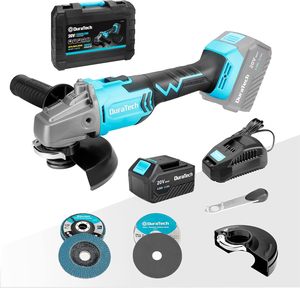 Kit de Herramienta Angular Inalámbrica de 20V con Motor sin Escobillas, Disco de 4-1/2 Pulgadas, Herramientas Portátiles a Batería para Cortar y Pulir Metal - Product Image 1